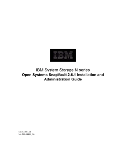 IBM System Storage N series Open Systems SnapVault 2.6.1