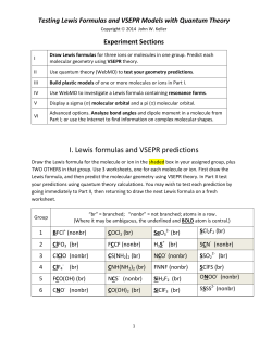 I. Lewis formulas and VSEPR predictions