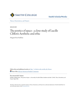 The poetics of space : a close study of Lucille Clifton`s Aesthetic and