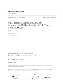 Orisa Tradtion, Catholicism, And The Construction Of Black