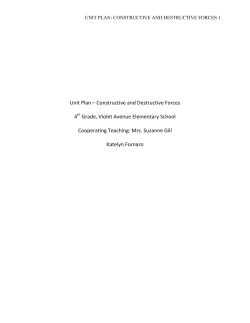 Unit Plan &ndash; Constructive and Destructive Forces 4th Grade