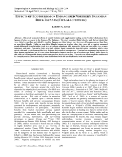 effects of ecotourism on endangered northern bahamian rock iguanas