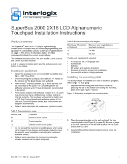 SuperBus 2000 2X16 LCD Alphanumeric Touchpad Installation