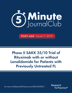 Phase II SAKK 35/10 Trial of Rituximab with or without Lenalidomide