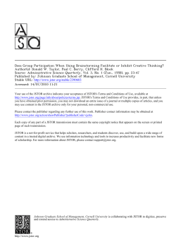 Does Group Participation When Using Brainstorming