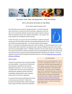Tap Water Taste, Odor and Appearance