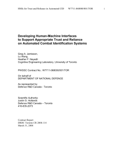 Developing Human-Machine Interfaces to Support Appropriate Trust