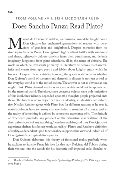Does Sancho Panza Read Plato?