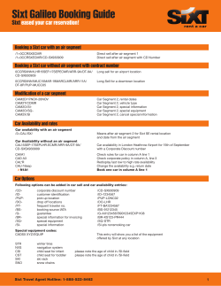 Sixt Galileo Booking Guide