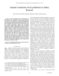 Annual variations of air pollution in Jahra, Kuwait