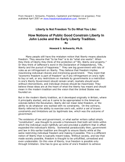 How Notions of Public Good Constrain Liberty In John Locke and