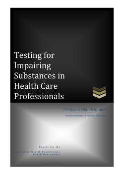 Testing for Impairing Substances in Health Care Professionals