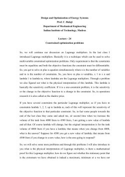 Design and Optimization of Energy Systems Prof. C. Balaji