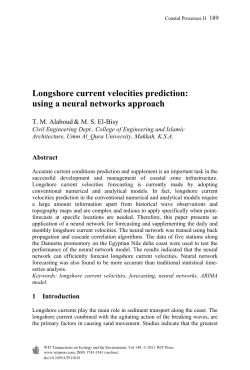 Longshore current velocities prediction: using a neural