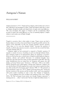 Antigone`s Nature