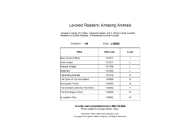Leveled Readers: Amazing Animals