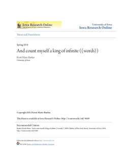 And count myself a king of infinite ((words))