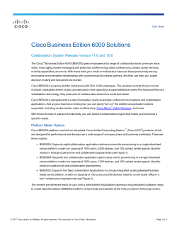 Cisco Business Edition 6000 Solutions Data Sheet