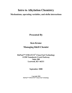 Intro to Alkylation Chemistry
