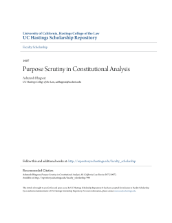 Purpose Scrutiny in Constitutional Analysis