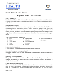 Hepatitis A and Food Handlers