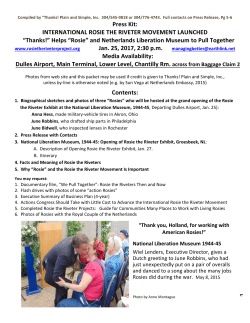 Press Kit: INTERNATIONAL ROSIE THE RIVETER MOVEMENT