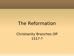 The Reformation - JonesHistory.net