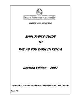 EMPLOYER`S GUIDE TO PAY AS YOU EARN IN KENYA Revised