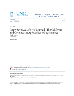 The California and Connecticut Approaches to Supermarket Privacy