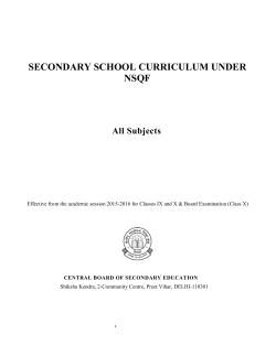 secondary school curriculum under nsqf