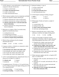Intermolecular Forces Practice Exam Date