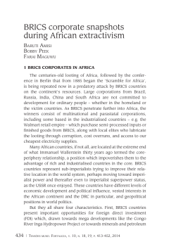 BRICS corporate snapshots during African extractivism