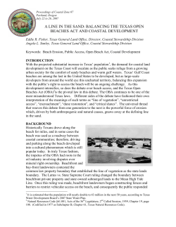 A Line in the Sand: Balancing the Texas Open Beaches Act and