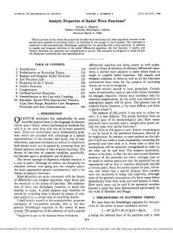 Analytic Properties of Radial Wave Functions