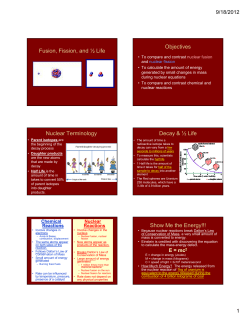 notes fusion fission half life 1213