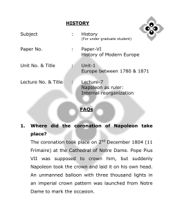 HISTORY Subject : History Paper No. : Paper