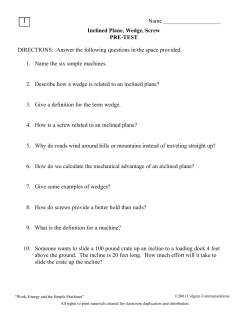Inclined Plane Video Quiz ws