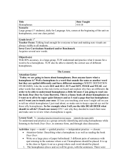 Homophones - Employment