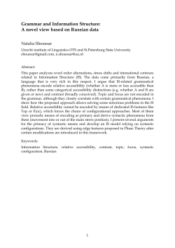 (2010) Grammar and Information structure: A novel view based on
