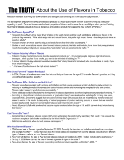 The TRUTH About the Use of Flavors in Tobacco