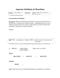 Aqueous Reactions