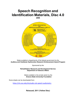 Speech Recognition and Identification Materials, Disc 4.0
