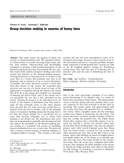 Group decision making in swarms of honey bees