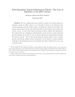 Path-Dependent Import-Substitution Policies: The Case of Argentina