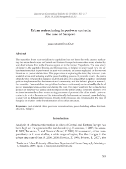 Urban restructuring in post-war contexts:the case of Sarajevo