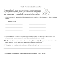 Create Your Own Dichotomous Key