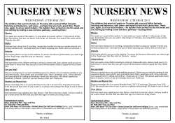 Nursery Newsletter 17.05.17 - Park Spring Primary School