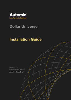 Dollar Universe Installation Guide - Automic Docs
