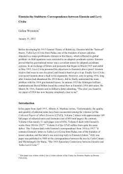 Einstein the Stubborn: Correspondence between Einstein and Levi