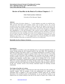 Review of Sacrifice in the Book of Leviticus Chapters 1 &ndash; 7